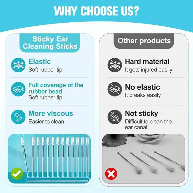 Alt view image 6 of 7 - Sticky Ear Cleaning Stick for Adults, Sticky Cleaning Ear Stick, Gentle Earwax Removal Sticky Cleaner Stick for Safe Ear Cleaning 24Pcs