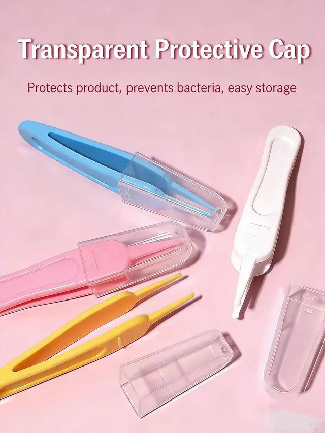 Alt view image 2 of 7 - Baby Tweezers for Nose 7 Pcs, Nose Cleaning Tweezers Nose Picker with Round Head, Effective Booger Remover Tool, Navel & Ear Cleaner Clip, 7 Colors