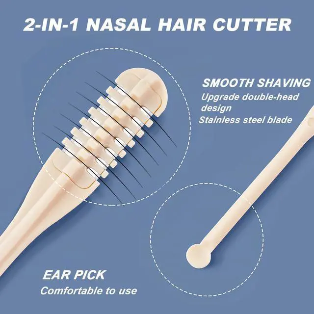 Alt view image 2 of 7 - 10PCS Nasal Hair Cutter,2025 Upgraded Manual 360° Rotating Nostril Hair Removal Tool,2 in 1 Noses Hairs Knife with Earpick,Portable Manual Nose Hair Trimmer for Women Men Travel Essentials