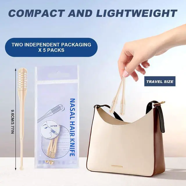 Alt view image 7 of 7 - 10PCS Nasal Hair Cutter,2025 Upgraded Manual 360° Rotating Nostril Hair Removal Tool,2 in 1 Noses Hairs Knife with Earpick,Portable Manual Nose Hair Trimmer for Women Men Travel Essentials