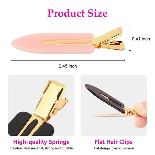 Alt view image 2 of 7 - 6 Pcs Creaseless Hair Clips No bend No Crease Hair Clip Makeup Clips for Women and Girls Flat Hair Clips for Hairstyling Salon Golden Handle