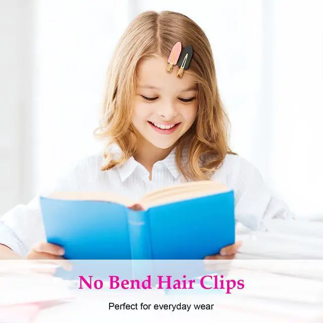 Alt view image 6 of 7 - 6 Pcs Creaseless Hair Clips No bend No Crease Hair Clip Makeup Clips for Women and Girls Flat Hair Clips for Hairstyling Salon Golden Handle