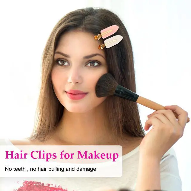 Alt view image 5 of 7 - 6 Pcs Creaseless Hair Clips No bend No Crease Hair Clip Makeup Clips for Women and Girls Flat Hair Clips for Hairstyling Salon Golden Handle