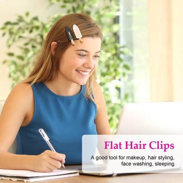 Alt view image 7 of 7 - 6 Pcs Creaseless Hair Clips No bend No Crease Hair Clip Makeup Clips for Women and Girls Flat Hair Clips for Hairstyling Salon Golden Handle