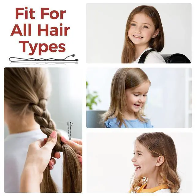 Alt view image 6 of 7 - 300 Pcs Bobby Pins Black, Hair Pins for Women Girls and Kids, Invisible Wave Hair clips Bulk with Storage box, Pain-Free Hairpins2 Inch Black