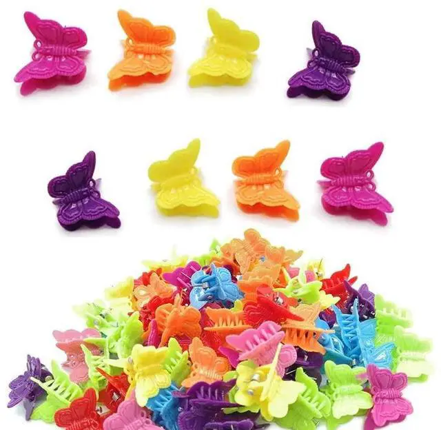 Main image of 50 Pack Butterfly Hair Clips Pastel Mini Cute Accessories For 90S Girls Women, Matte Colors Assorted Color, Beautiful And Random Colour