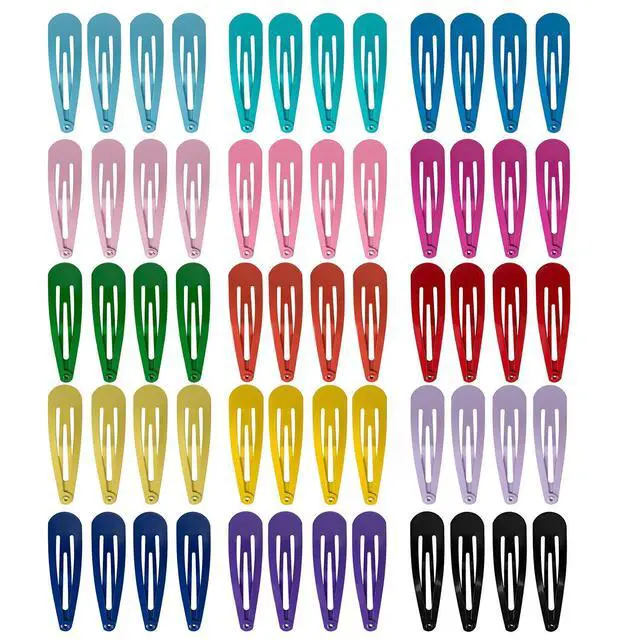 Alt view image 2 of 7 - 60 Pcs Hair Barrettes, Non-Slip Hair Clips, 2 Inch Metal Hairpins Accessories for Toddlers, Girls, Kids, Teens, Women (15 Assorted Colors)