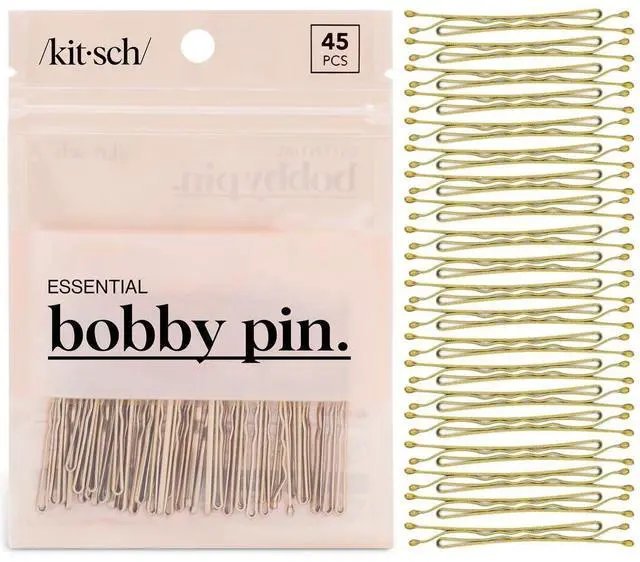 Main image of Kitsch Blonde Bobby Pins - 1.87 Inches | Ideal for Blonde, Thick & Thin Hair | Hair Styling Accessories for Kids, Girls and Women | Stylish and Secure Hair Pin | Ideal Gifts for Women - 45 pcs