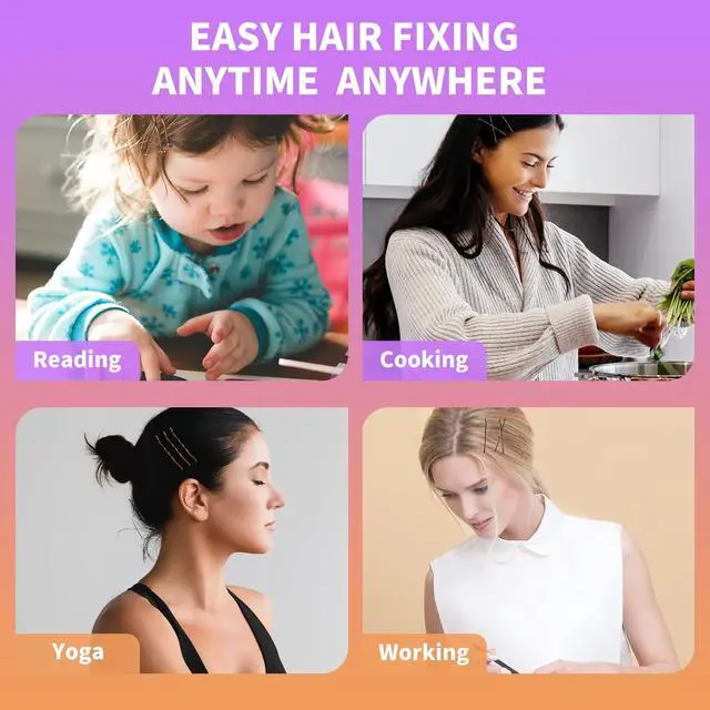 Alt view image 5 of 7 - 400Pcs Pins Brown, Cyluer Bobby Pin, 2 Inch Premium Bobby Pins Secure Hold & Pain Free For Women, Men, Teens, Invisible Wave Hair Pins Bulk With Storage Case, Suitable For Various Hairstyles