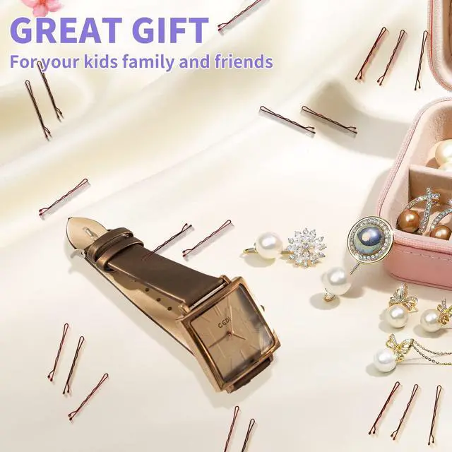 Alt view image 6 of 7 - 400Pcs Pins Brown, Cyluer Bobby Pin, 2 Inch Premium Bobby Pins Secure Hold & Pain Free For Women, Men, Teens, Invisible Wave Hair Pins Bulk With Storage Case, Suitable For Various Hairstyles