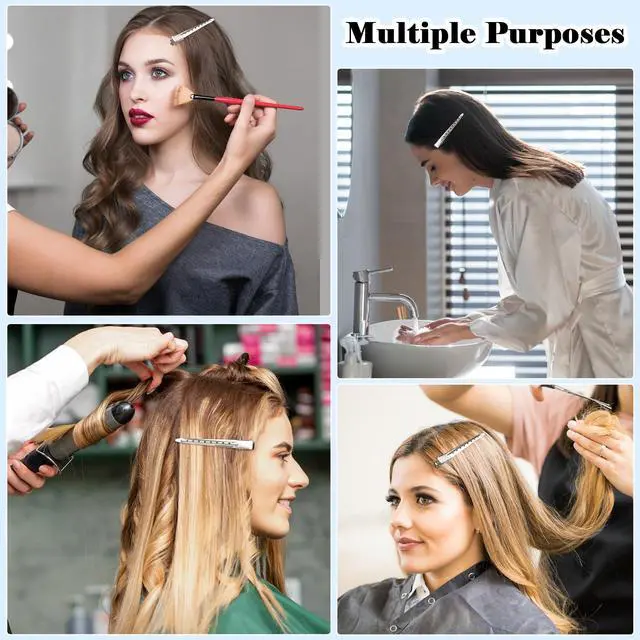 Alt view image 6 of 7 - 24 Pcs Duck Billed Hair Clips for Styling Sectioning, 3.5 inch Metal Alligator Hair Clips for Women, Pin Curl Clips for Hair Roller,Salon,Bows DIY, Silver