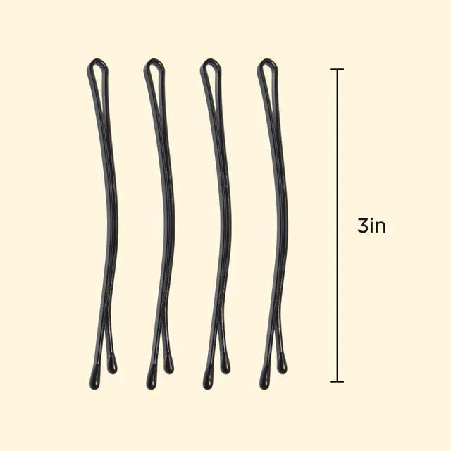 Alt view image 3 of 7 - XL 3" Curved Black Bobby Pins 40-count for Thick Hair, Non Slip Professional Hair Pins for Women, Strong Hold Black Styling Pins for Buns, Updos, French Twists, Roller Sets & Bridal Hair