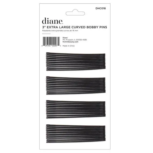 Alt view image 7 of 7 - XL 3" Curved Black Bobby Pins 40-count for Thick Hair, Non Slip Professional Hair Pins for Women, Strong Hold Black Styling Pins for Buns, Updos, French Twists, Roller Sets & Bridal Hair