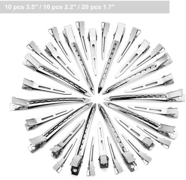 Alt view image 3 of 7 - 40pcs Metal Duck Billed Hair Clips for Styling Sectioning,Silver for Women Long Hair, Alligator Curl Clips for Hair Roller,Salon,Bows DIY with Case