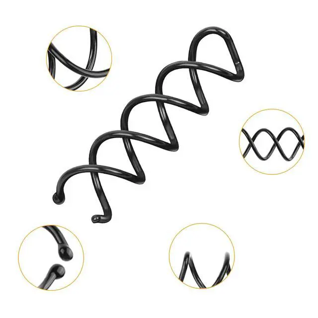 Alt view image 3 of 7 - Spiral Twist Hair Pins (10-Pack) Durable Non-Scratch Corkscrew Design for Effortless Bun Hairstyles (Black)