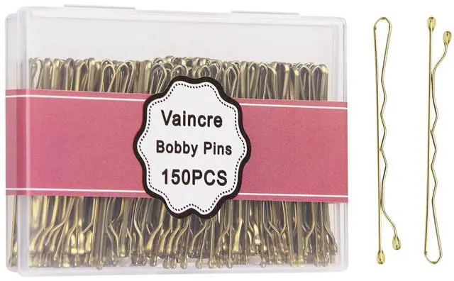 Main image of 150 Count Hair Pins Bulk with Storage Case, Pain-Free Hair Clips for Women and Girls (Blonde, 2 inch)