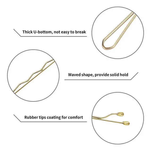 Alt view image 3 of 7 - 150 Count Hair Pins Bulk with Storage Case, Pain-Free Hair Clips for Women and Girls (Blonde, 2 inch)