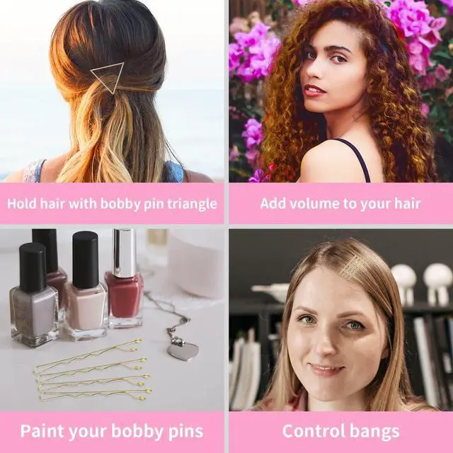 Alt view image 5 of 7 - 150 Count Hair Pins Bulk with Storage Case, Pain-Free Hair Clips for Women and Girls (Blonde, 2 inch)