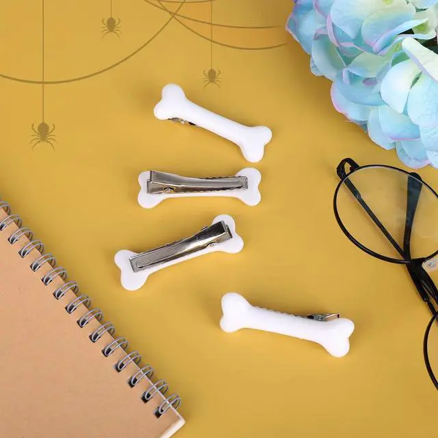 Alt view image 7 of 7 - 4 Pieces Bone Hair Clip Skull Skeleton HairPins Side Hair Clip Cosplay Costume Decorative Hair Pins Clips Accessories Barettes for Women Girls