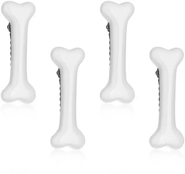 Main image of 4Pcs Bone Hair Clip White Bones Hairpins for Women Hair Accessories for Halloween Cosplay Costume Party Daily Wear Hair Pins White Dog Bone Alligator Clips