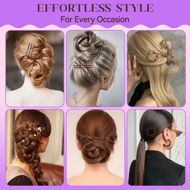 Alt view image 5 of 7 - 300 Pcs Bobby Pins Hair Pins Kit with Storage Box, 100 Brown Non - Slip Bobby Pins, 100 Invisible Hair Pins for Women and 100 Clear Hair Elastics, Lock in the Style for All Hair Types & Ages
