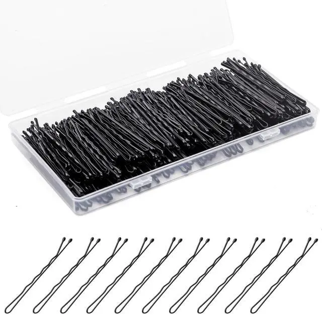 Main image of Bobby Pins 300 Pcs, Bobby Pins Black 2Inches, Reusable Invisible Wave Non Slip Hair Pins, for Girls, and Women, Bulk With Storage Box