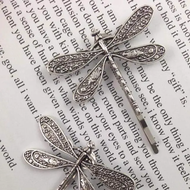 Alt view image 2 of 7 - Dragonfly Hair Clip,Antique Headwear Wedding Retro Styling Hair Clip,Bridal Headdress, Color Head Wear Styling Hair Accessories for Girls Women Bobby Pins Hairpins French (1)