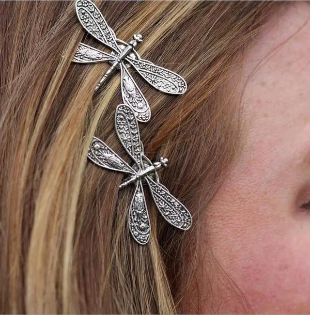 Main image of Dragonfly Hair Clip,Antique Headwear Wedding Retro Styling Hair Clip,Bridal Headdress, Color Head Wear Styling Hair Accessories for Girls Women Bobby Pins Hairpins French (1)