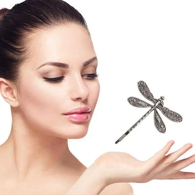 Alt view image 6 of 7 - Dragonfly Hair Clip,Antique Headwear Wedding Retro Styling Hair Clip,Bridal Headdress, Color Head Wear Styling Hair Accessories for Girls Women Bobby Pins Hairpins French (1)