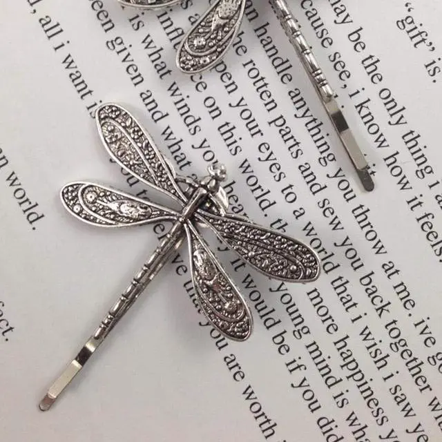 Alt view image 7 of 7 - Dragonfly Hair Clip,Antique Headwear Wedding Retro Styling Hair Clip,Bridal Headdress, Color Head Wear Styling Hair Accessories for Girls Women Bobby Pins Hairpins French (1)