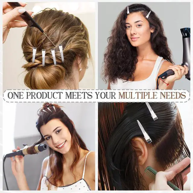 Alt view image 4 of 7 - 50 Pack Duck Billed Clips 1.75 Inch Single Prong Metal Alligator Clip Durable Silver Hair Pins for Women Curl Dread Extension Setting Salon DIY
