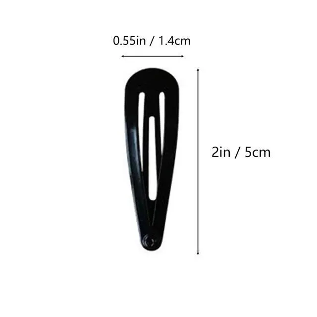 Alt view image 2 of 7 - 70 Pack 2 Inch Barrettes Women Metal Snap Hair Clips Accessories, Tuefuzy Black Hair Barrettes, Non Slip Hair Clips