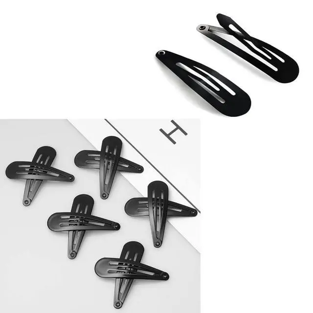 Alt view image 5 of 7 - 70 Pack 2 Inch Barrettes Women Metal Snap Hair Clips Accessories, Tuefuzy Black Hair Barrettes, Non Slip Hair Clips