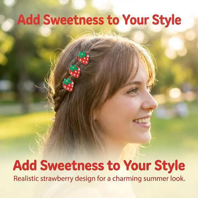 Alt view image 3 of 7 - 20 Pcs Mini Strawberry Hair Clip Cute Tiny Hair Claw Non Slip Sweet Barrettes Hairpins Fruit Hairs Claw Clip Fashion Hairs Accessories Fruit Daily Hairpins for Women Daily Birthday Party