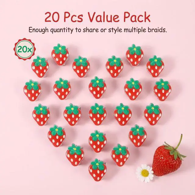 Alt view image 5 of 7 - 20 Pcs Mini Strawberry Hair Clip Cute Tiny Hair Claw Non Slip Sweet Barrettes Hairpins Fruit Hairs Claw Clip Fashion Hairs Accessories Fruit Daily Hairpins for Women Daily Birthday Party