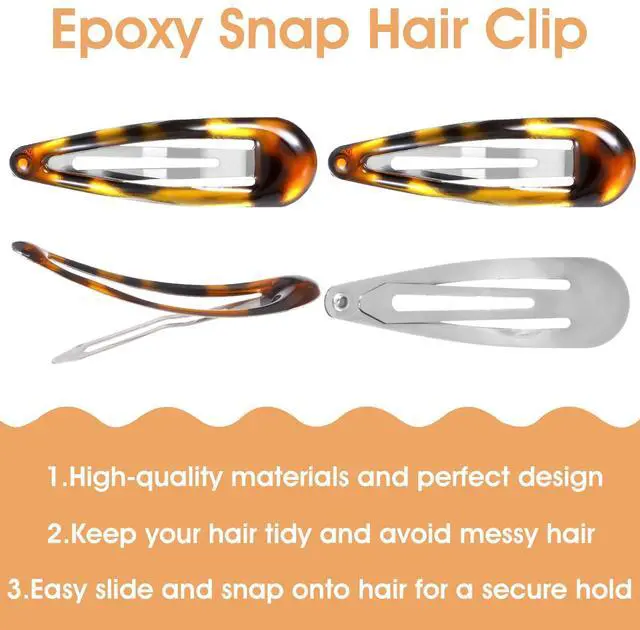 Alt view image 5 of 7 - 12PCS Metal Snap Hair Clips Tortoise, Hair Barrettes for Women, Hair Snap Clips for Women, Vintage Tortoise Hair Clips Snap, Snap Barrettes for Women Girls Suitable for All Hair Types