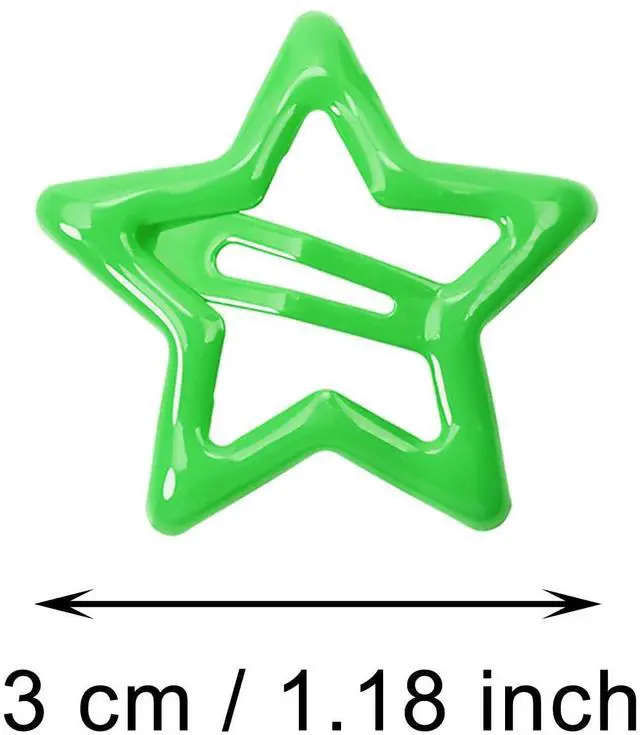 Alt view image 2 of 6 - Star Hair Clips 12Pcs Small Metal Star Snap Hair Clips Barrettes Decoration Accessories for Women (Green)