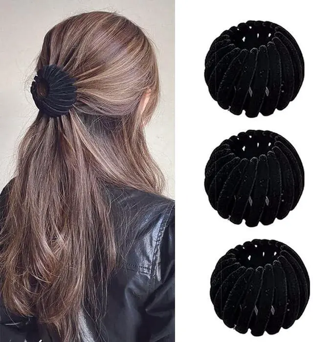 Main image of Hair Clip - Bird Nest, 3PCS Adjustable Hair Accessories for Women, Hair Bun Clips, Hair Bun Accessories, Color-4