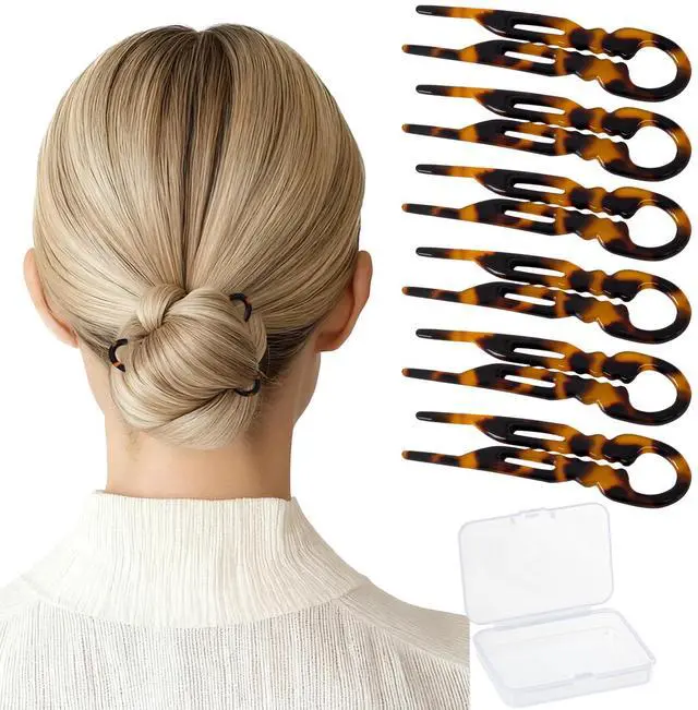 Main image of 6 PCS 2.83 in Small French Hair Pins for Women, Prestige Hair Pins for All Hair, Curved Shape for Better Head Fit Hair Accessories, Serrated Anti-Slip Design Hairpins