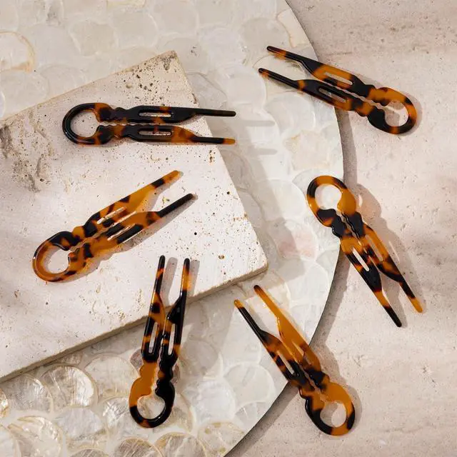 Alt view image 4 of 7 - 6 PCS 2.83 in Small French Hair Pins for Women, Prestige Hair Pins for All Hair, Curved Shape for Better Head Fit Hair Accessories, Serrated Anti-Slip Design Hairpins