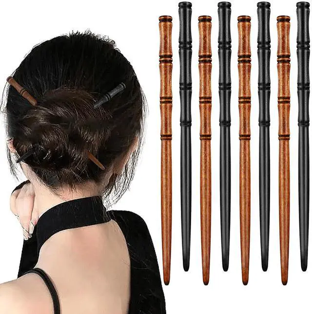 Main image of 8 Pieces Hair Chopsticks Bamboo Shape Hair Sticks, 6.9 Inch Wooden Chinese Chopstick Hair Stick Vintage Handmade HairPin Retro Hair Sticks For Buns Hair Accessories For Long Hair Women Girls