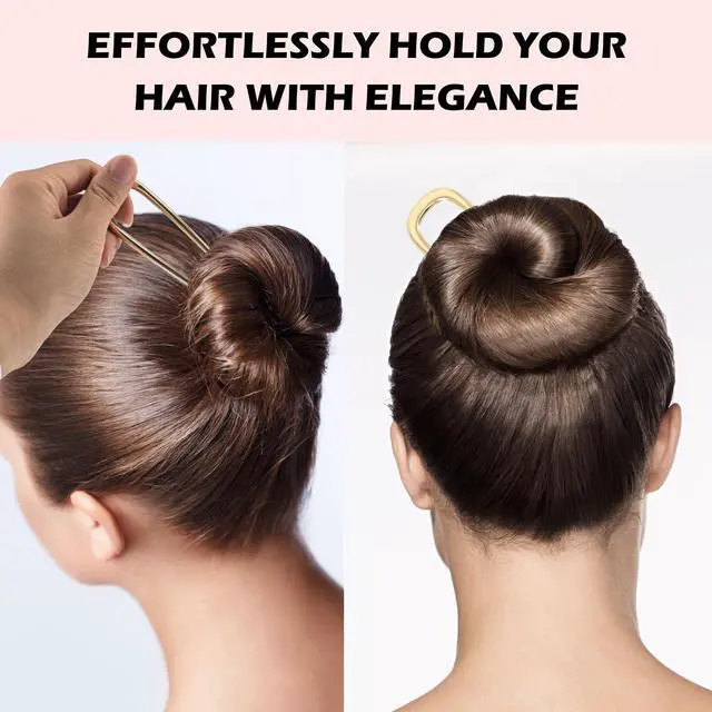 Alt view image 4 of 7 - Sophisticated French Hair Pins for Women Elegant & Sturdy Alloy Hair Pin for Buns, Chignons, Twists & Updos, All-Day Secure Hold, Comfortable Fit - Gilded Gold, 1 Piece