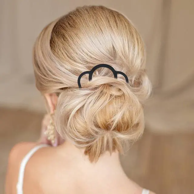 Alt view image 5 of 7 - French Hair Pin, 8 PCS Black Hair Pins for Women Metal Hair Side Combs, French Pins Hair, U Shaped Hair Pins for Buns Updos, French Pins Hair Stick Pin Hair Combs for Styling Hairpin Hair Accessories