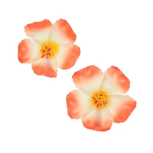 Alt view image 2 of 2 - Plumeria Hair Clips Galsang Flower Barrettes for Beach Party(Orange), 1 Count (Pack of 1)