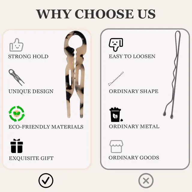 Alt view image 3 of 7 - 10 PCS 2.83 in Small French Hair Pins for Women, Prestige Hair Pins for All Hair, Curved Shape for Better Head Fit Hair Accessories, Serrated Anti-Slip Design Hairpins