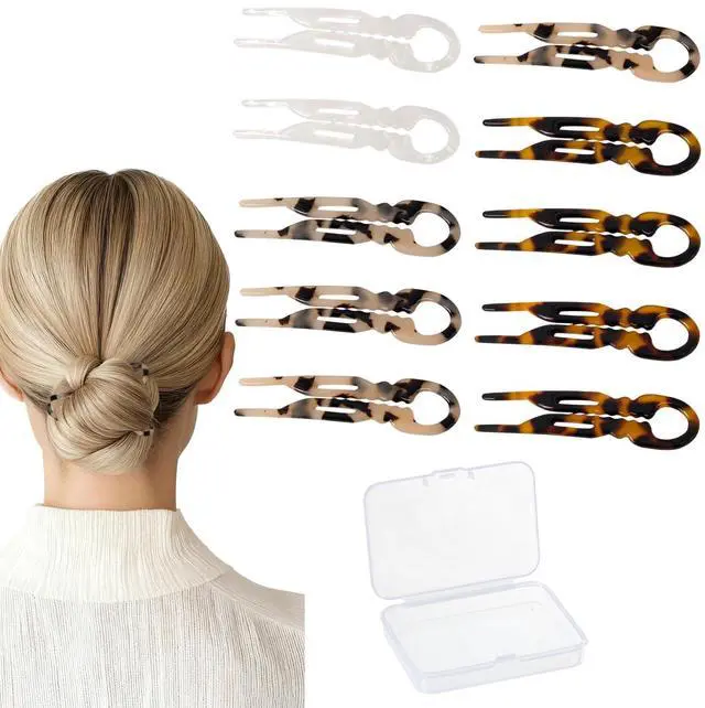 Main image of 10 PCS 2.83 in Small French Hair Pins for Women, Prestige Hair Pins for All Hair, Curved Shape for Better Head Fit Hair Accessories, Serrated Anti-Slip Design Hairpins
