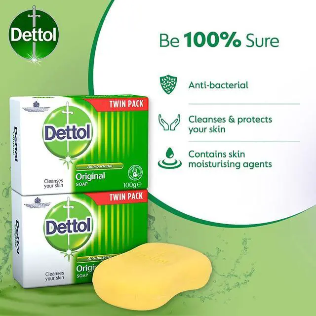 Alt view image 2 of 6 - Anti Bacterial Original Soap 100g Twin Pack Dermatologically Tested