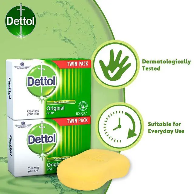 Alt view image 3 of 6 - Anti Bacterial Original Soap 100g Twin Pack Dermatologically Tested