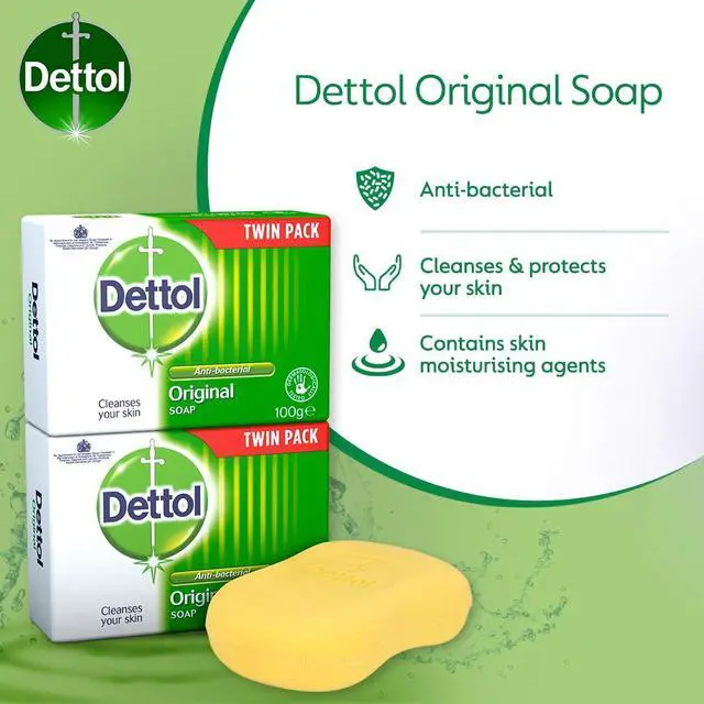 Alt view image 5 of 6 - Anti Bacterial Original Soap 100g Twin Pack Dermatologically Tested