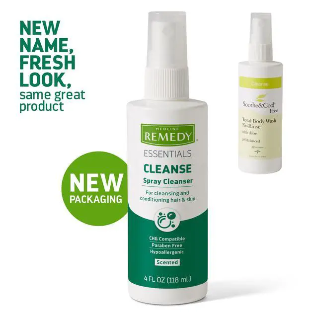 Alt view image 2 of 7 - Essentials Spray Cleanser (4 fl oz Spray), 1 Count, Scented, Full Body Cleanser & Shampoo, Sulfate Free, Gentle Body Wash, For Men & Women, Incontinence Cleaning, Bedside Cleansing